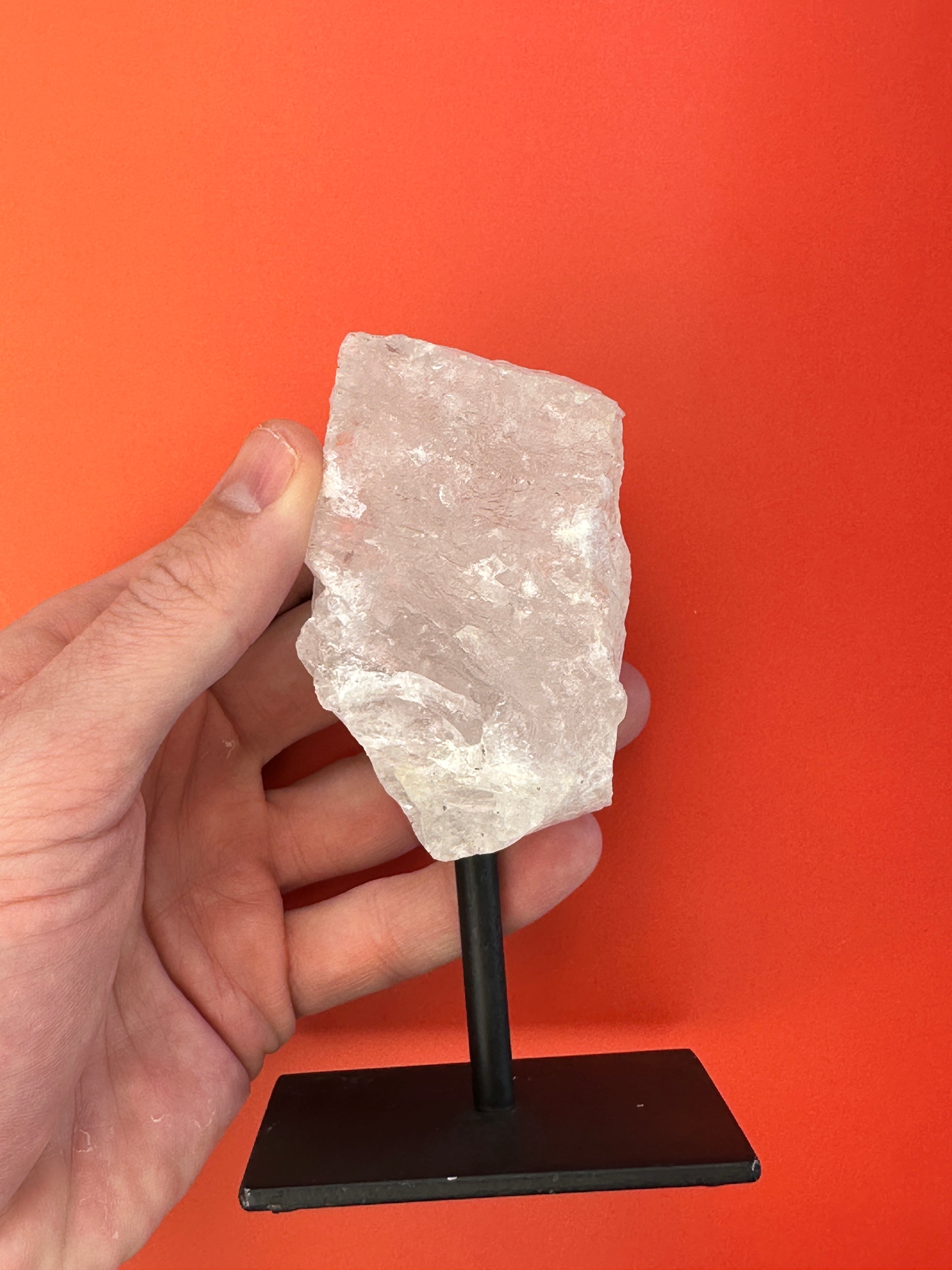 Clear quartz - Rough chunk on a stand