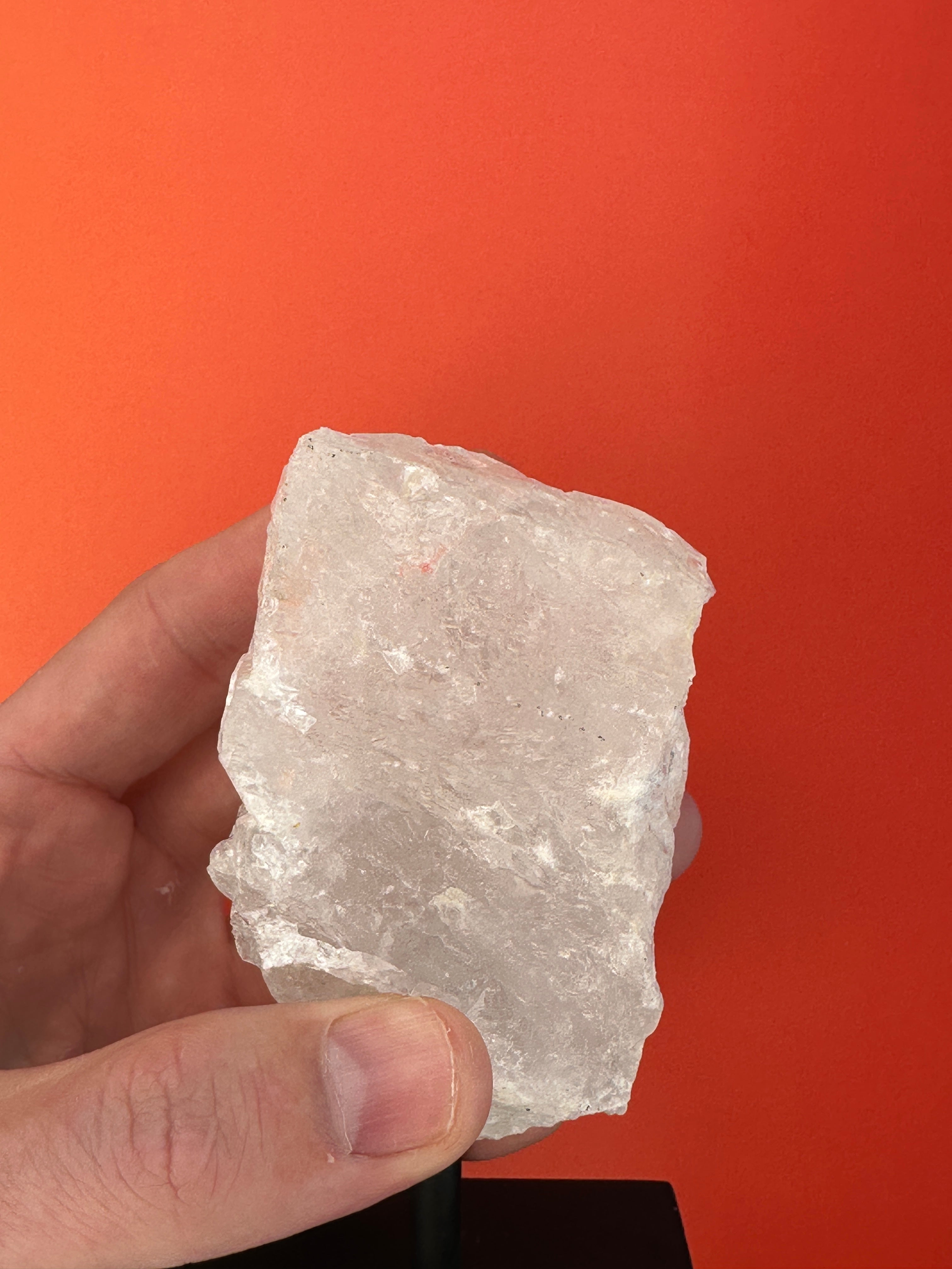 Clear quartz - Rough chunk on a stand