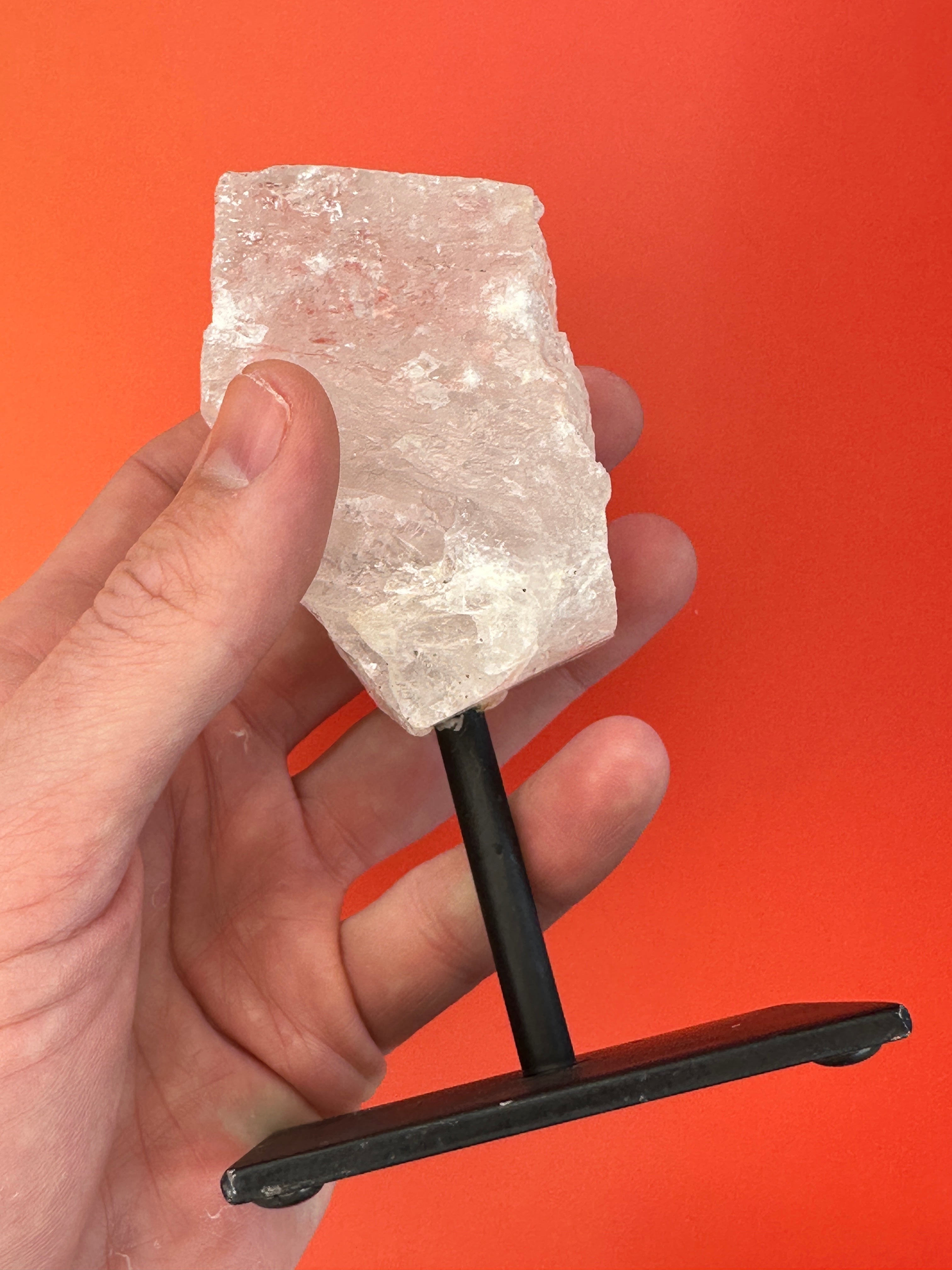 Clear quartz - Rough chunk on a stand