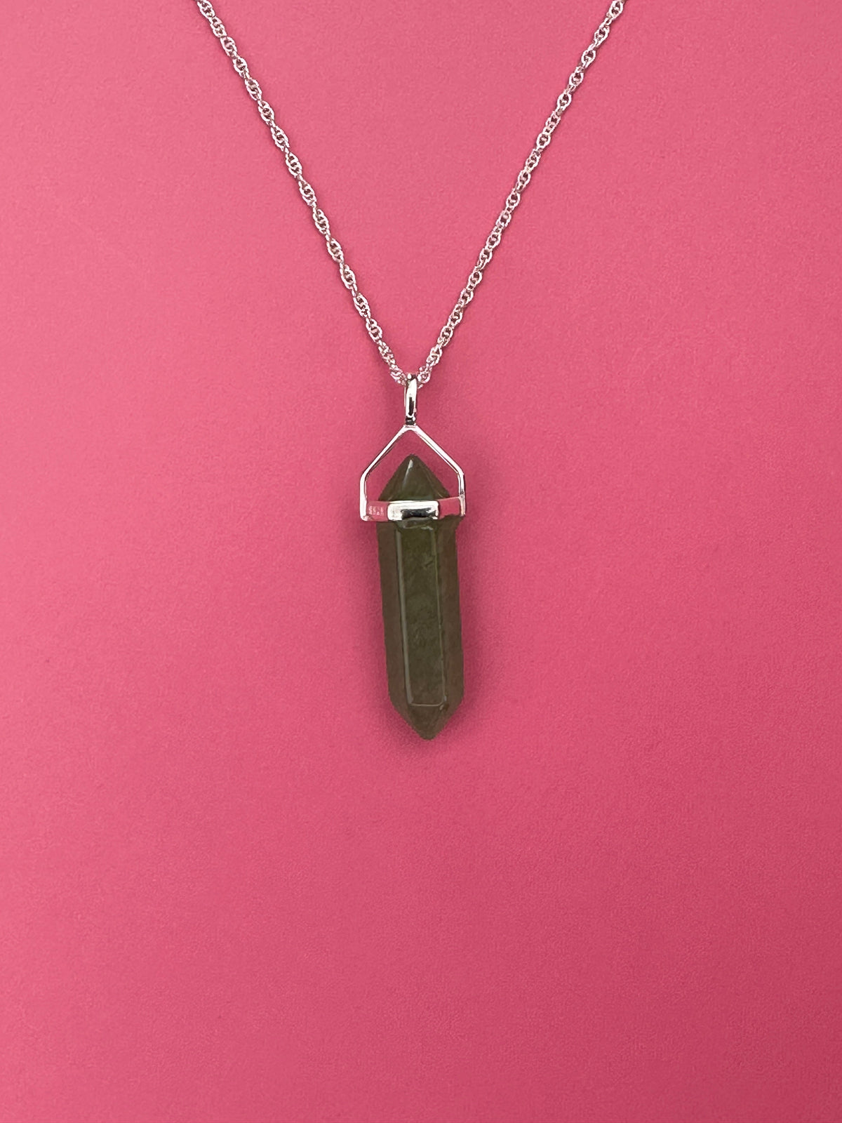 Luck pendant - Green aventurine (sterling silver)
