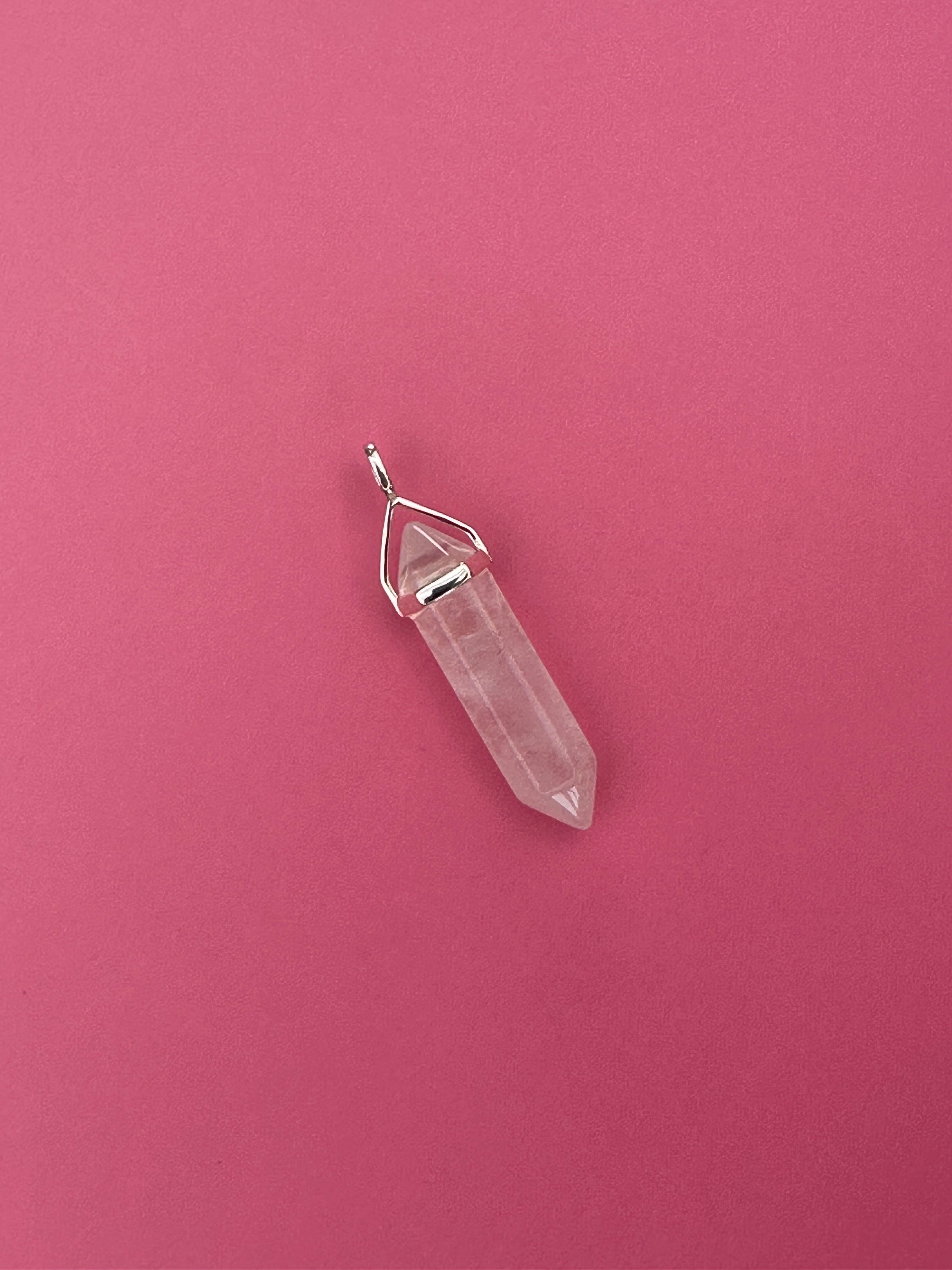 Love pendant - Rose quartz (sterling silver)