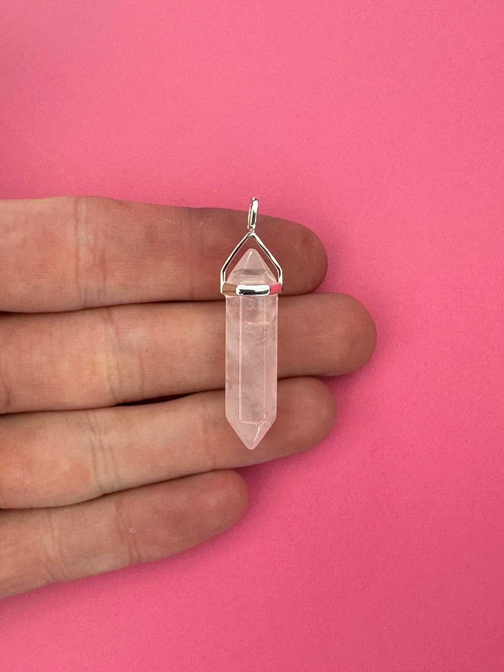 Love pendant - Rose quartz (sterling silver)