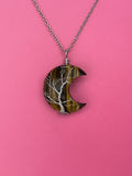 Tigers eye moon pendant and necklace