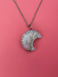 Opalite moon pendant and necklace