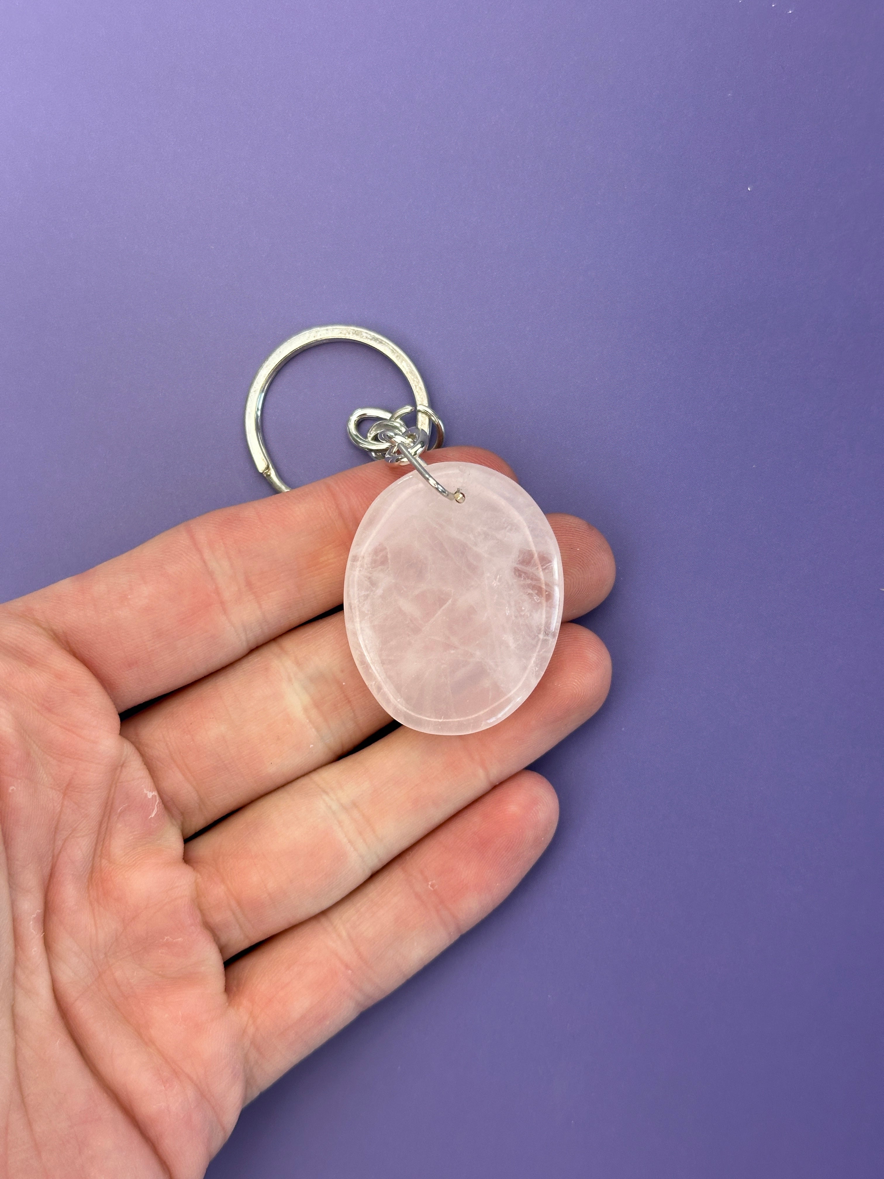 Rose quartz - Keyring - Smooth
