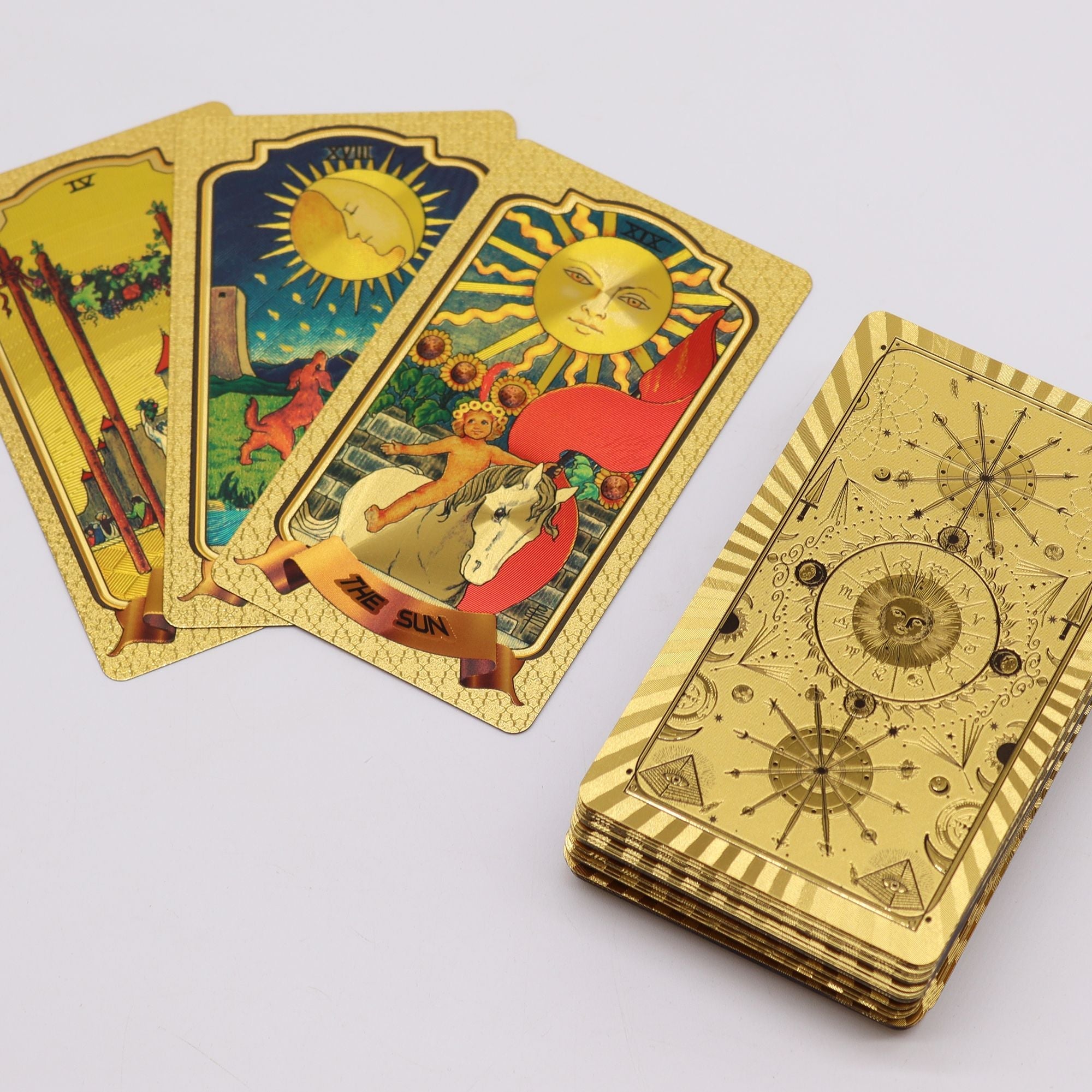 Traditional Gold Tarot Cards Arcana